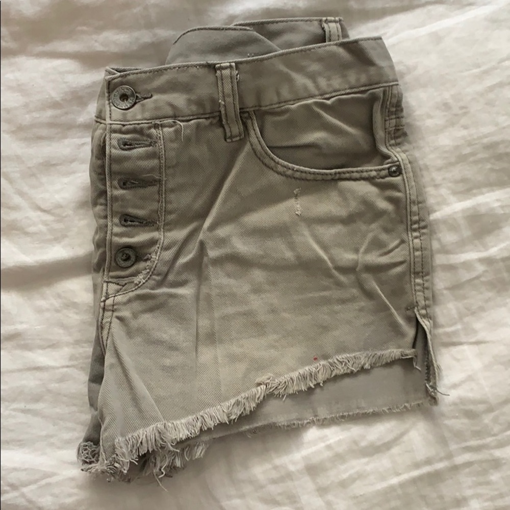 Free People Olive Denim Shorts